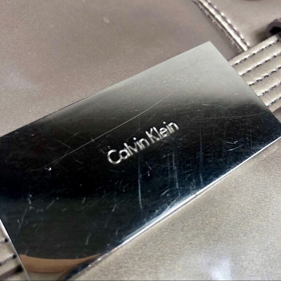 Y2k Vintage Calvin Klein Large Metallic Gold Shoulder Bag Rectangle - Picture 5 of 8